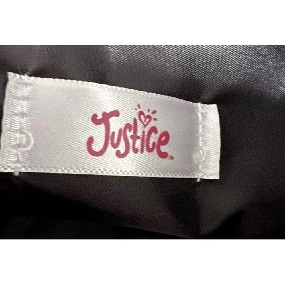 New Justice Tote Bag Black‎ White Logo Print Bottom Zip Compartment Travel Dance